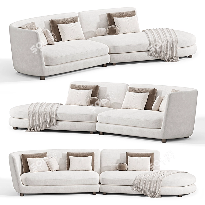 Luxury Italian Duo Sofa Solution 3D model image 6