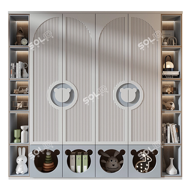 Custom Wardrobe 3D Model Set 3D model image 1