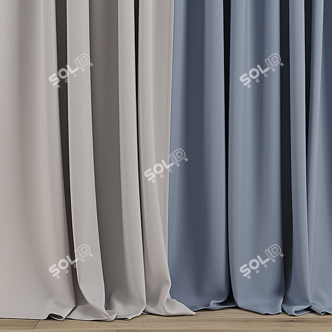 Title: 3D Curtain Model Set 3D model image 2