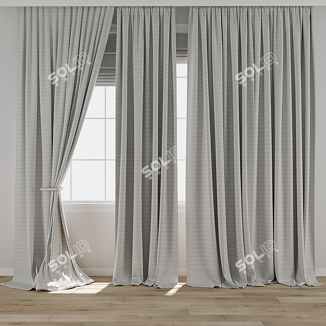 Title: 3D Curtain Model Set 3D model image 3