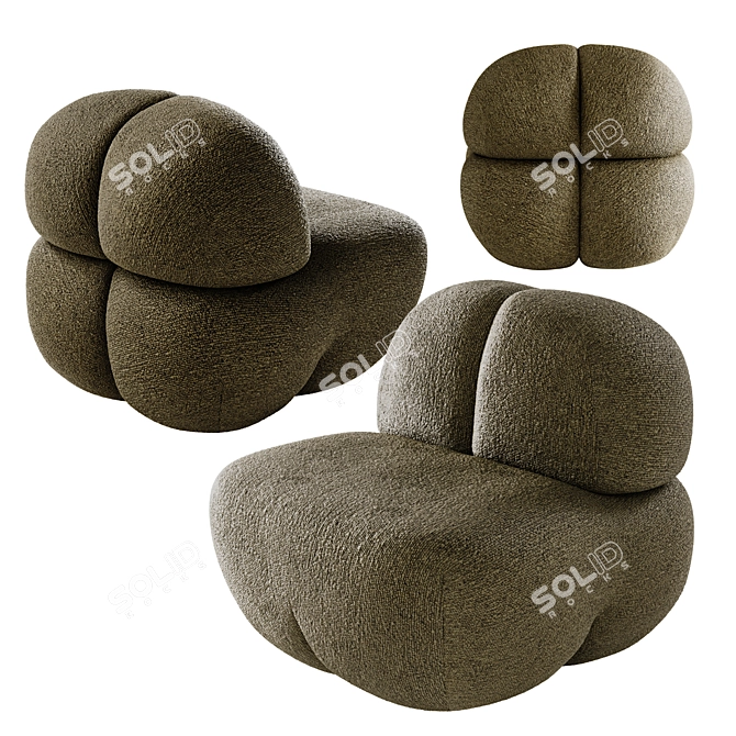  Luxe Barrel Lounge Chair Set 3D model image 4