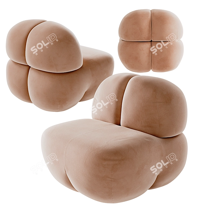  Luxe Barrel Lounge Chair Set 3D model image 7