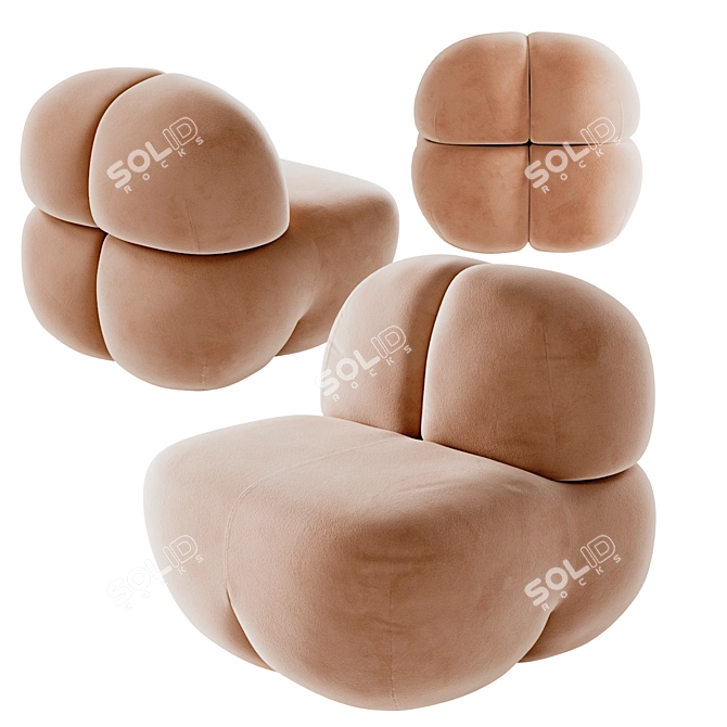  Luxe Barrel Lounge Chair Set 3D model image 10