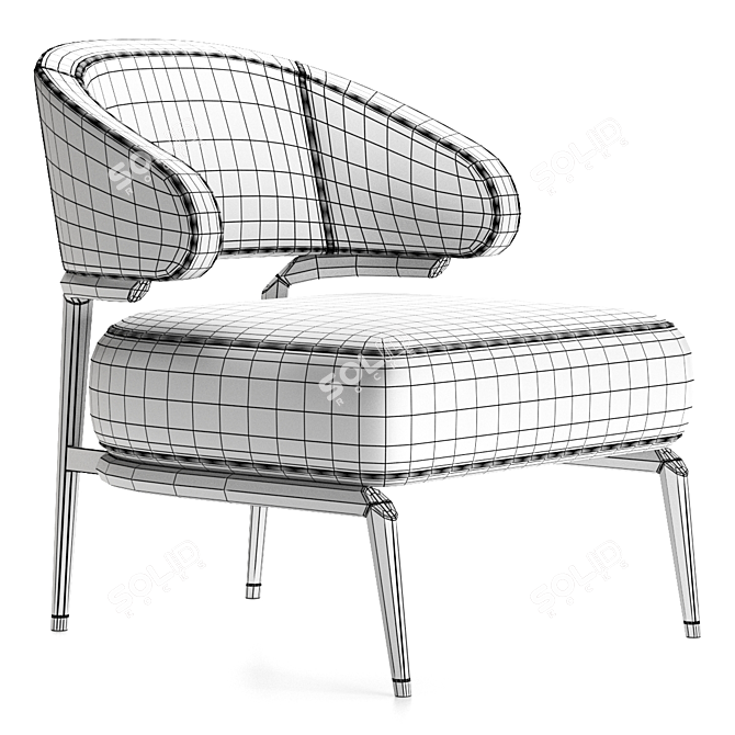 Elegant Modern ARMCHAIR Haines 3D model image 5