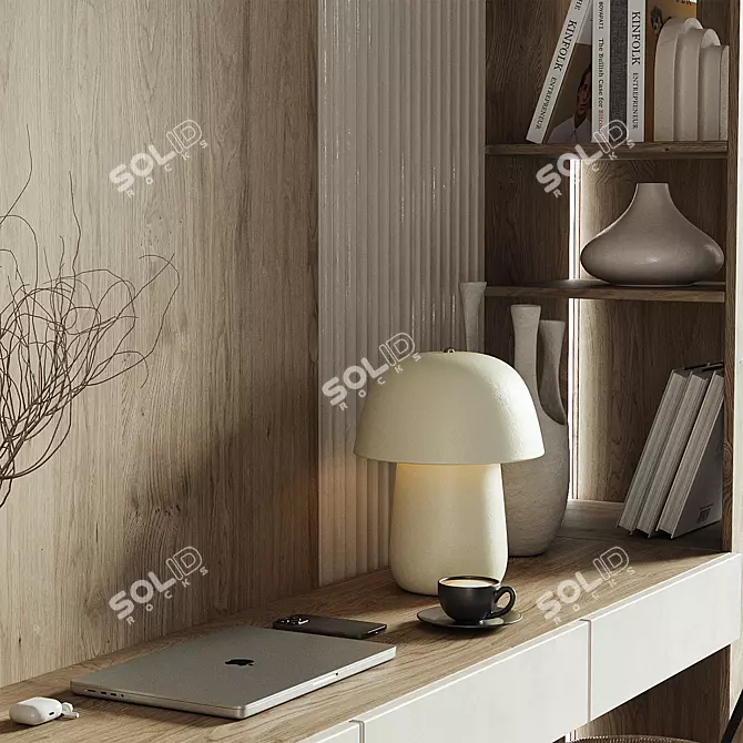 Minimalist Home Office Furniture Set 3D model image 3