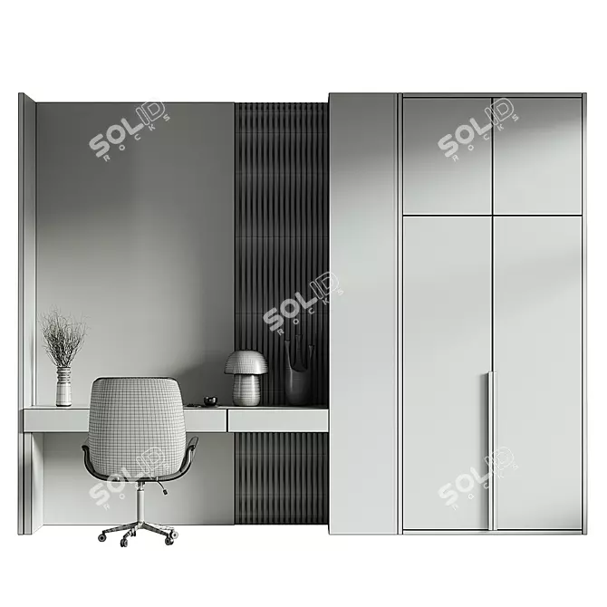 Minimalist Home Office Furniture Set 3D model image 4