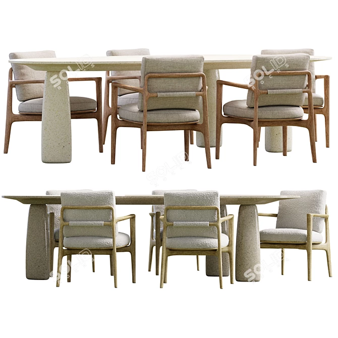 Modern Elegance: Poliform Chair Magnolia 3D model image 3