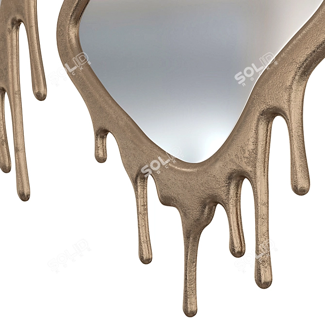 Molten Gold Drip Abstract Mirrors 3D model image 3