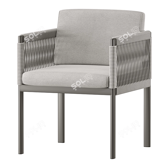 Elegant Pixel Outdoor Chair 3D model image 1