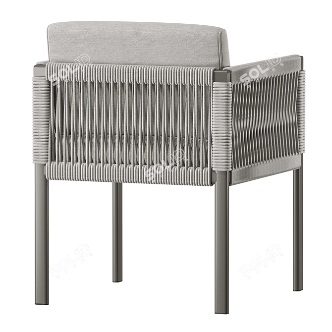 Elegant Pixel Outdoor Chair 3D model image 2