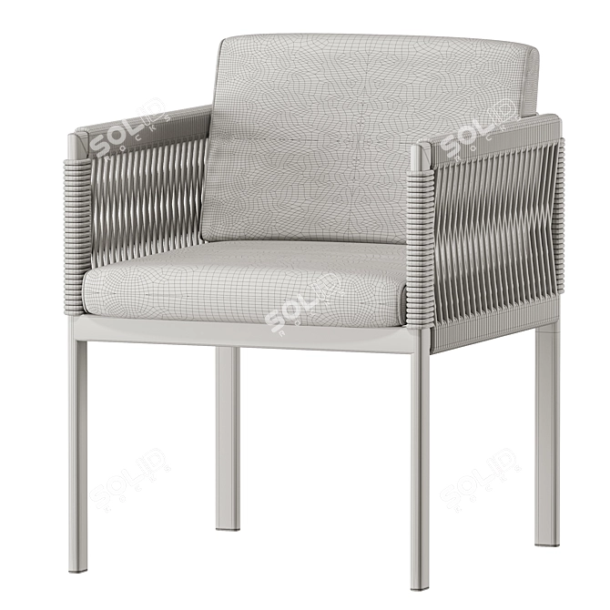 Elegant Pixel Outdoor Chair 3D model image 3