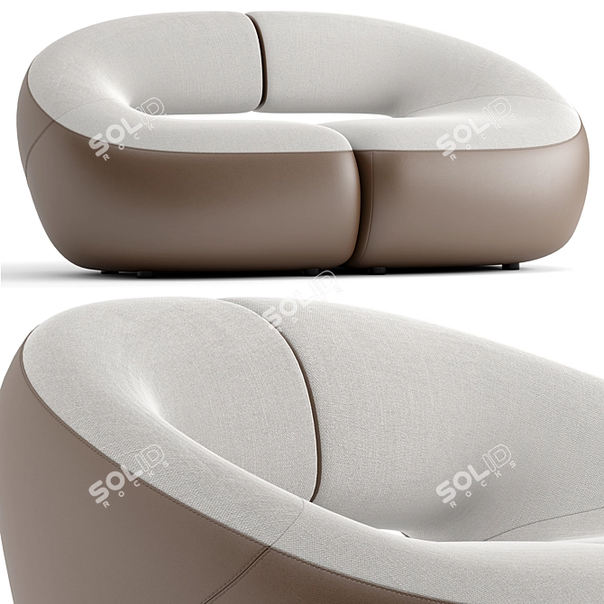 Elegant Abbracci Sofa by Wohl 3D model image 1