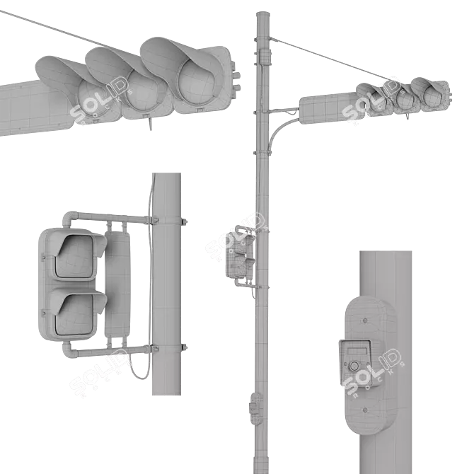 High-Quality Traffic Light Model 3D model image 3