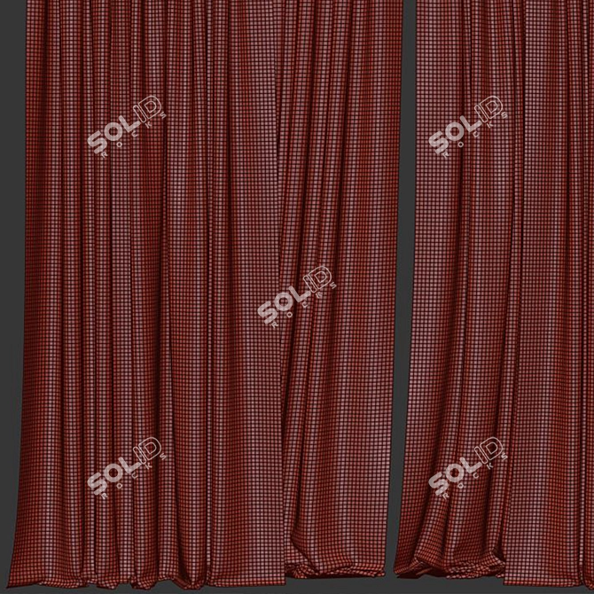 Modern Curtain Set M61 3D model image 3