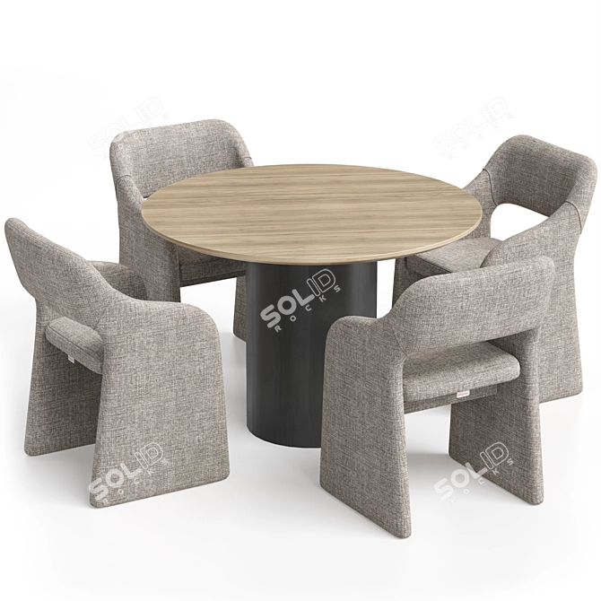 E7.6 Chair & Type D dining table 3D model image 3