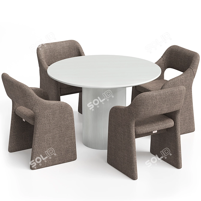 E7.6 Chair & Type D dining table 3D model image 4