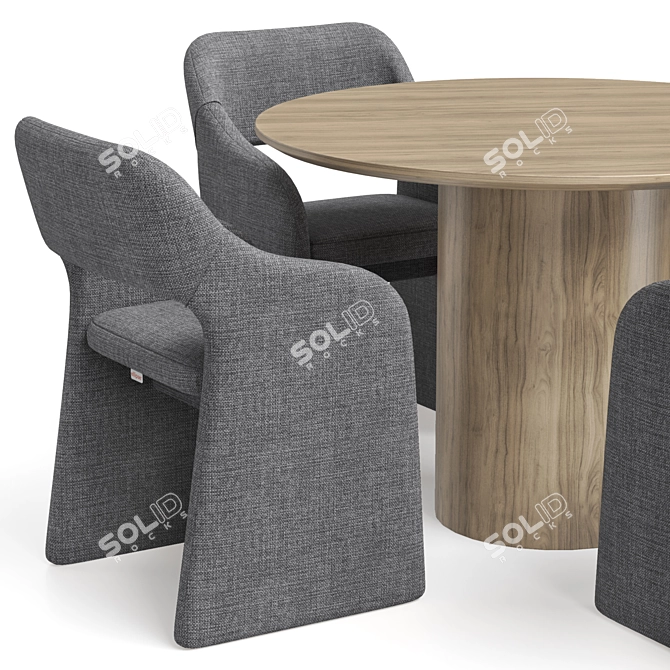 E7.6 Chair & Type D dining table 3D model image 5