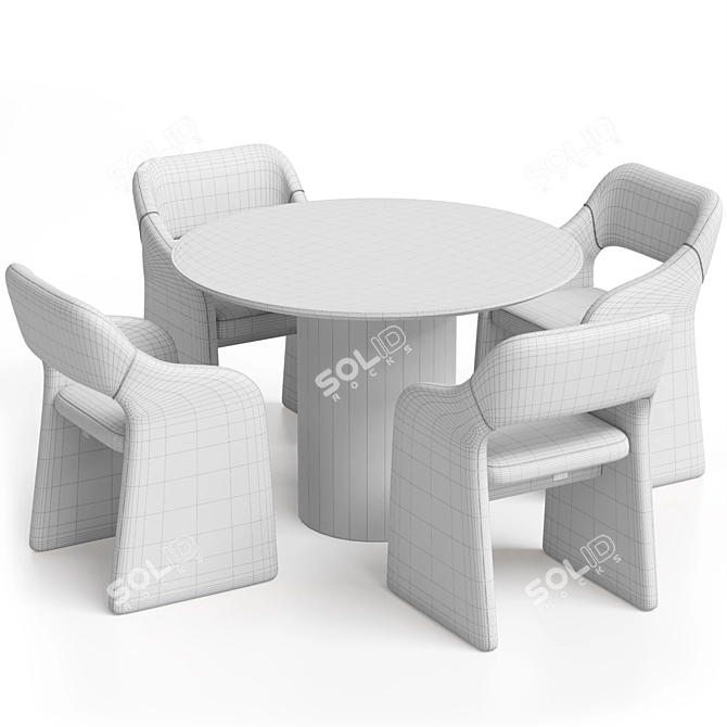 E7.6 Chair & Type D dining table 3D model image 7