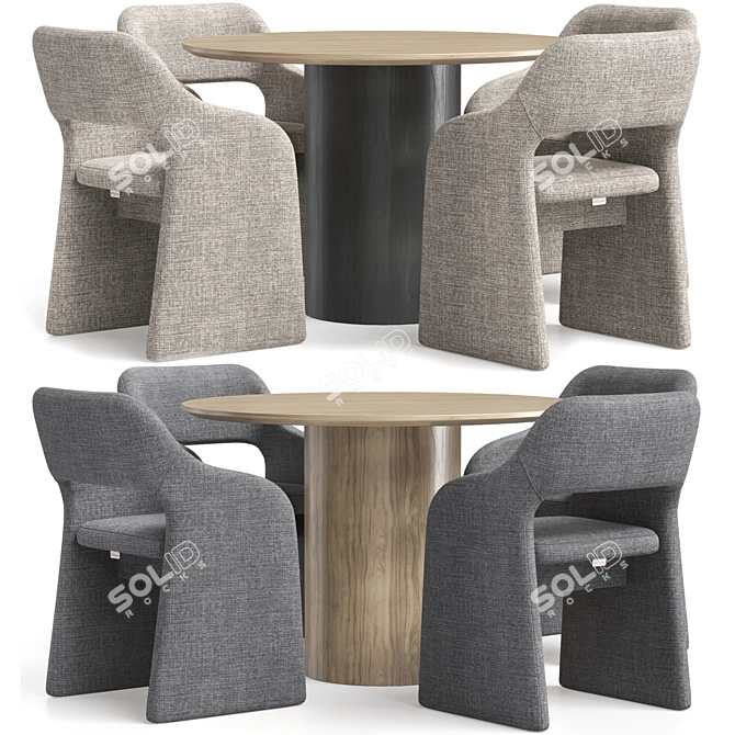 E7.6 Chair & Type D dining table 3D model image 8