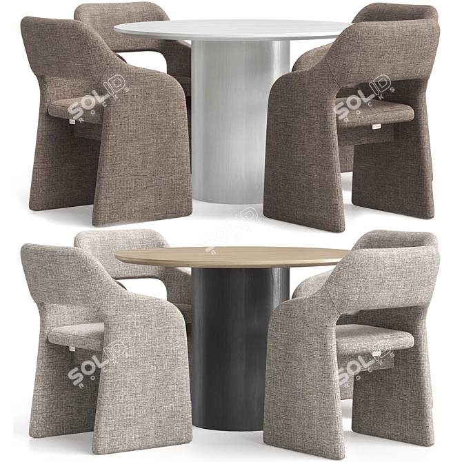 E7.6 Chair & Type D dining table 3D model image 9