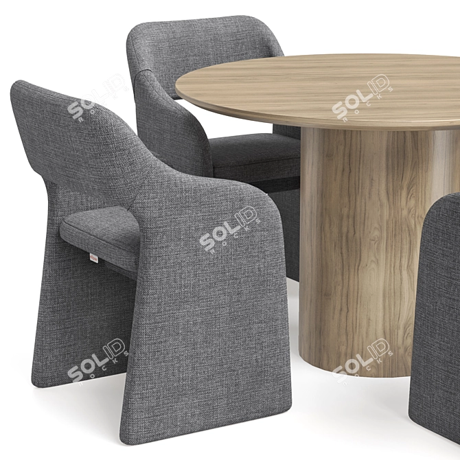 E7.6 Chair & Type D dining table 3D model image 12