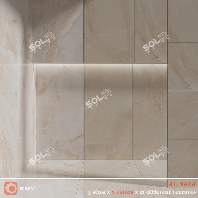 NAZA Beige White Tiles Bundle 3D model image 1