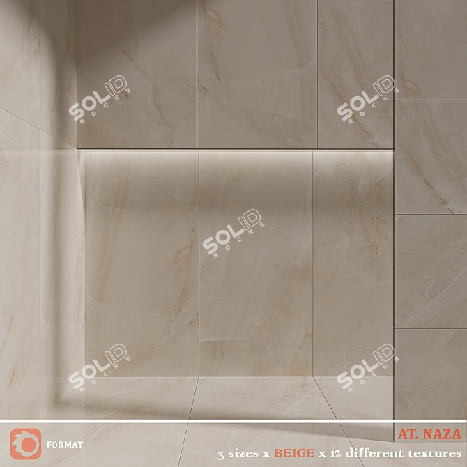 NAZA Beige White Tiles Bundle 3D model image 2