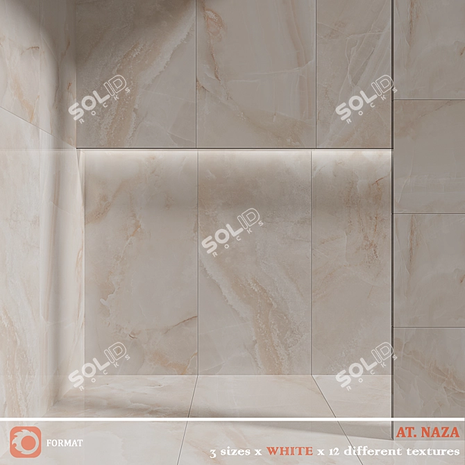 NAZA Beige White Tiles Bundle 3D model image 3