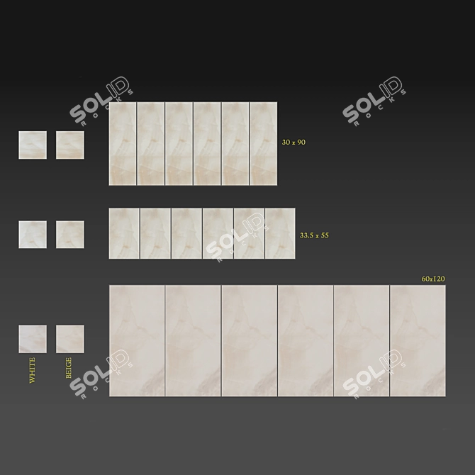 NAZA Beige White Tiles Bundle 3D model image 4