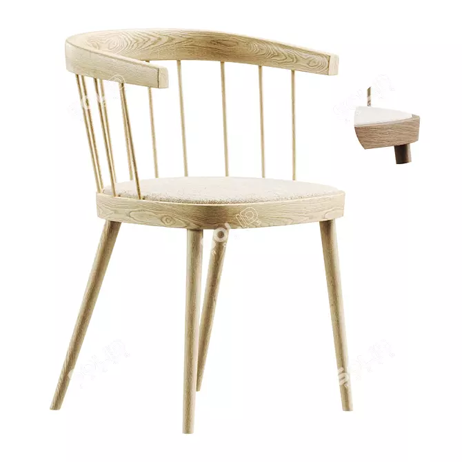 Modern Dining Portman Chair 3D 3D model image 1
