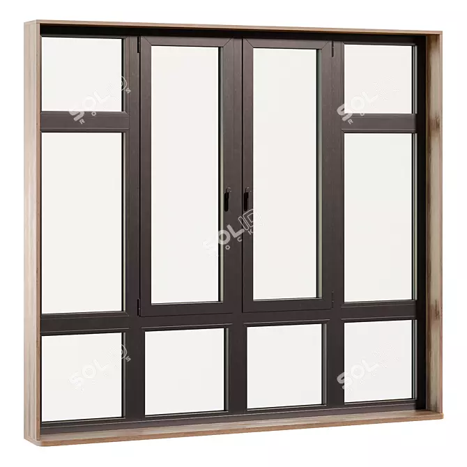 Aluminum Window Collection, Customizable Profiles 3D model image 2