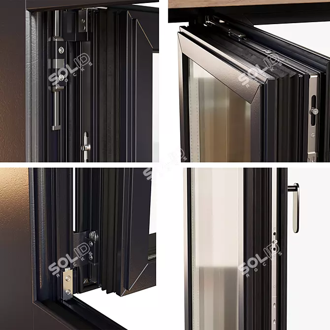 Aluminum Window Collection, Customizable Profiles 3D model image 4