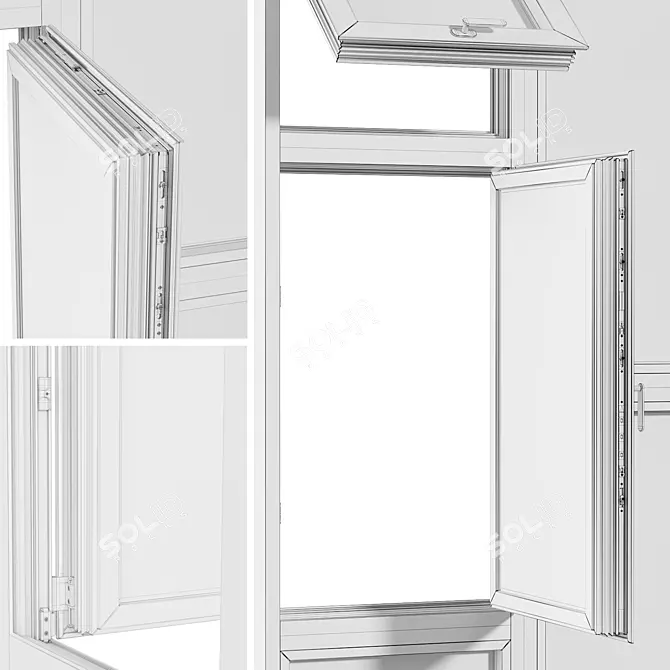 Aluminum Window Collection, Customizable Profiles 3D model image 6