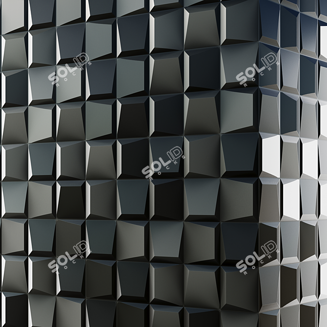 Effortless Black Square Mosaic 3D model image 1