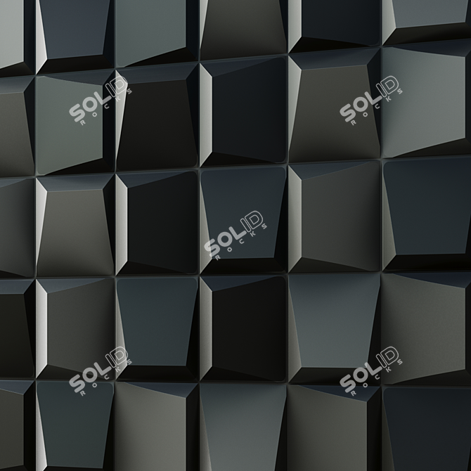 Effortless Black Square Mosaic 3D model image 2