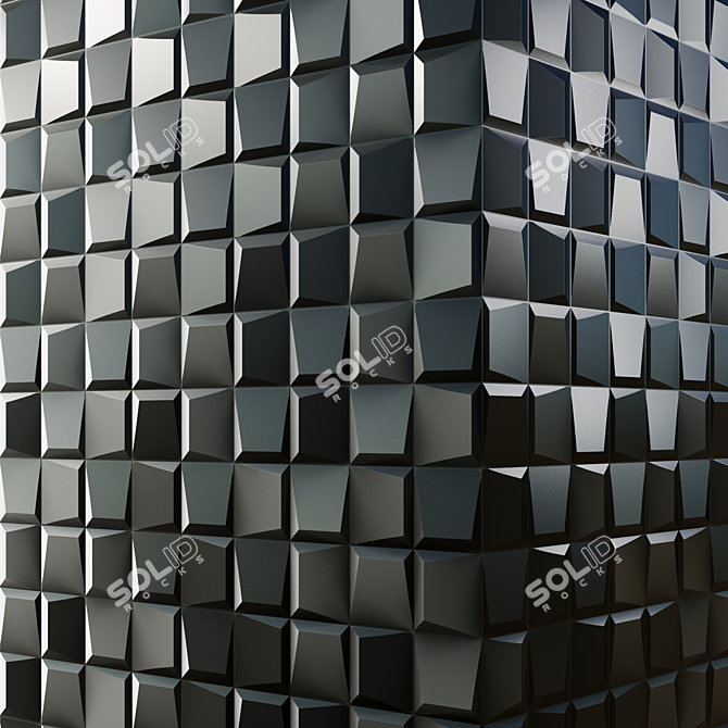 Effortless Black Square Mosaic 3D model image 3