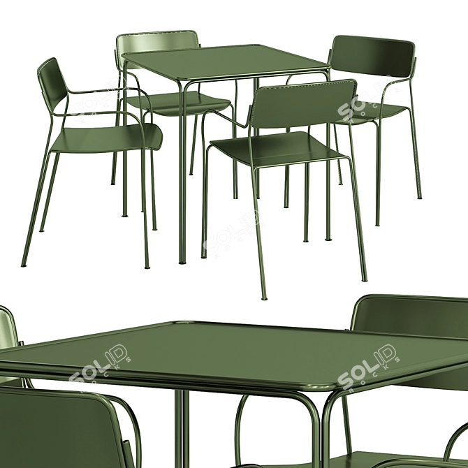 Libelle Series Table and Chairs 3D model image 1