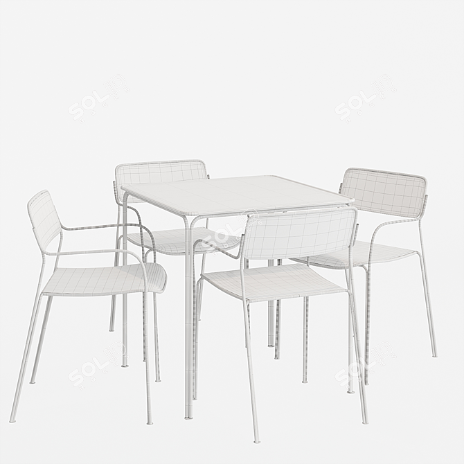 Libelle Series Table and Chairs 3D model image 4