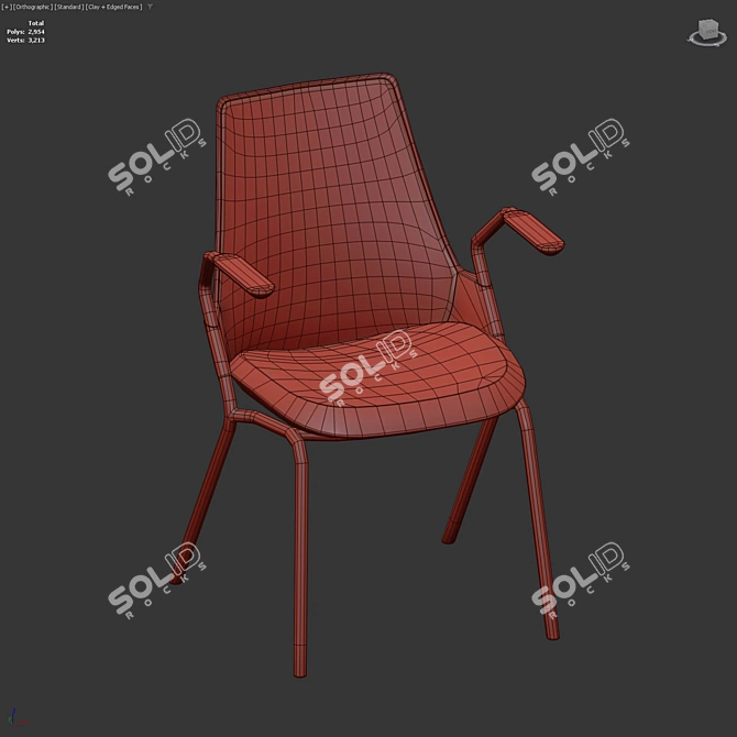 Ergonomic 3D Sayl Chair Replica 3D model image 2