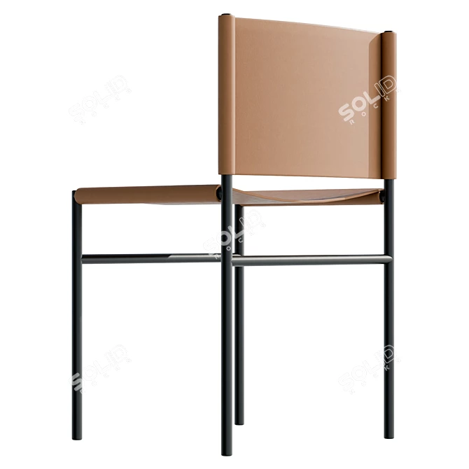 Real-sized UV Leather Outdoor Chair 3D model image 3