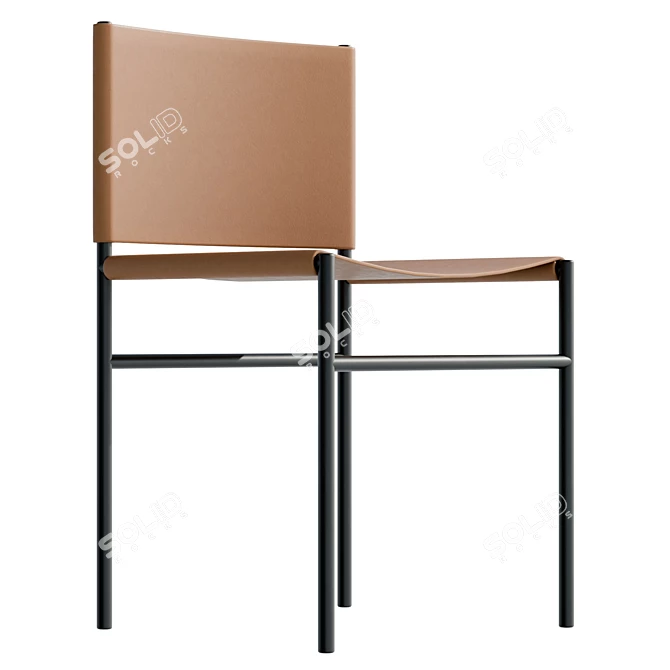 Real-sized UV Leather Outdoor Chair 3D model image 4