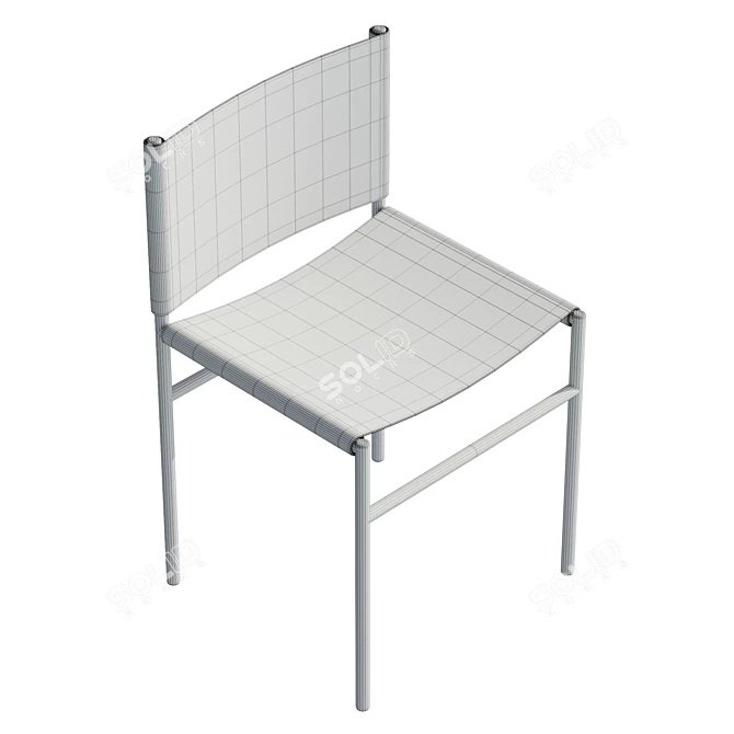 Real-sized UV Leather Outdoor Chair 3D model image 6