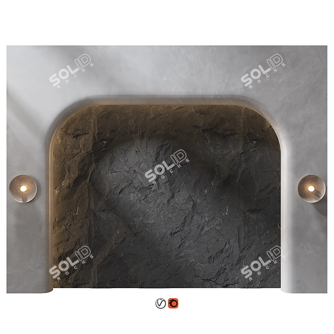 Elegant Wall Panel Headboard Decor 3D model image 1