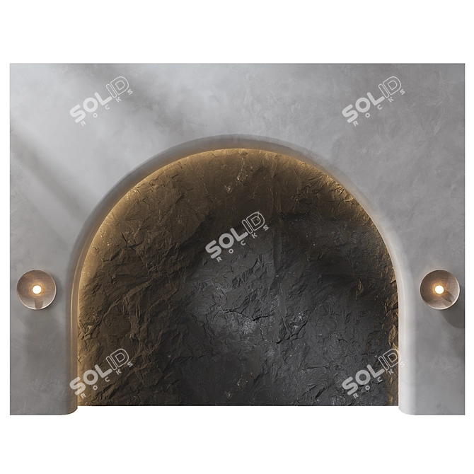 Elegant Wall Panel Headboard Decor 3D model image 2