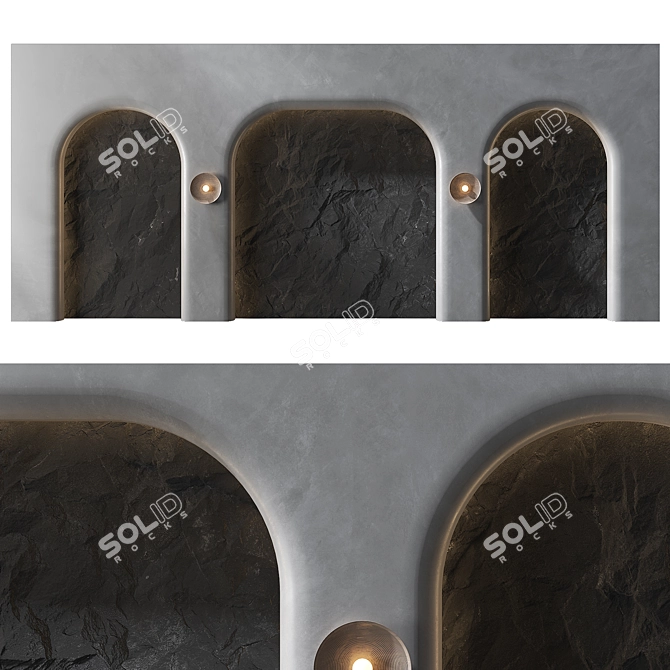 Elegant Wall Panel Headboard Decor 3D model image 3