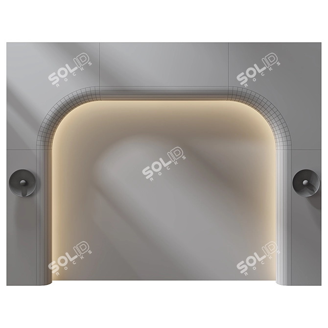 Elegant Wall Panel Headboard Decor 3D model image 4