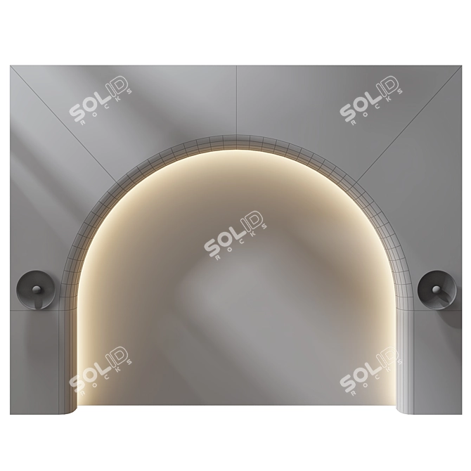 Elegant Wall Panel Headboard Decor 3D model image 5