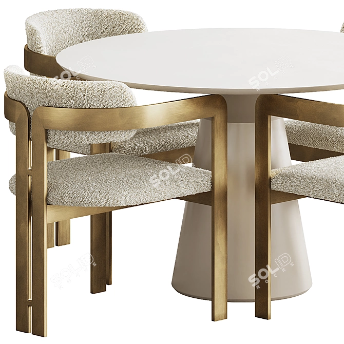 Elegant Donato Dining Set 3D model image 9