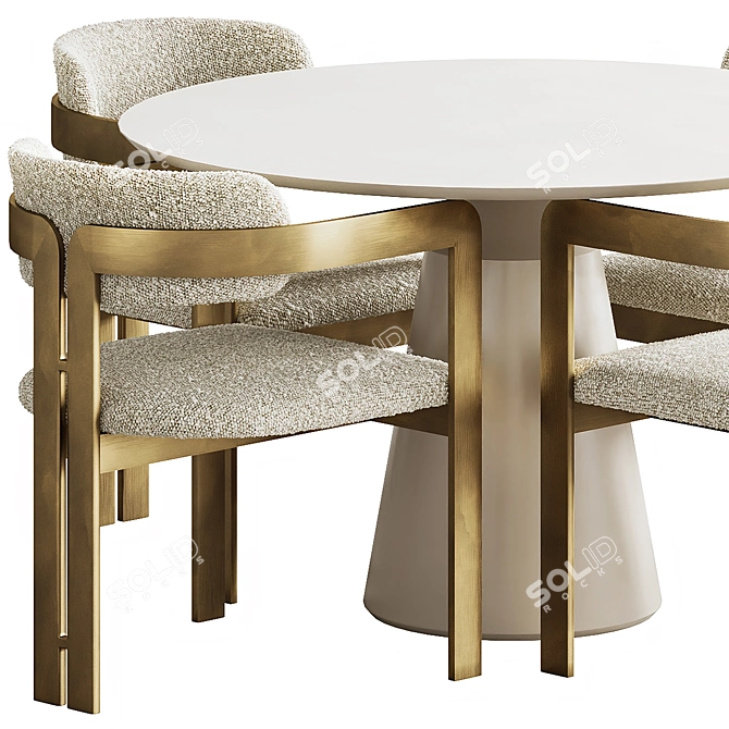 Elegant Donato Dining Set 3D model image 10