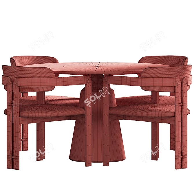 Elegant Donato Dining Set 3D model image 11